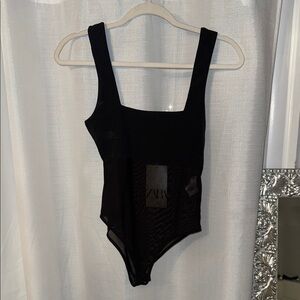 Zara Black Sheer Women's Top